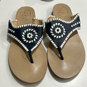 Jack Rogers Dark Blue and White Sandals